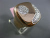 ESTATE LARGE .95CT DIAMOND 14KT WHITE & ROSE GOLD CLUSTER SUNFLOWER MIRROR RING