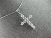 ESTATE 1.03CT DIAMOND 14KT WHITE GOLD 3D CLASSIC ROUND CROSS FLOATING PENDANT