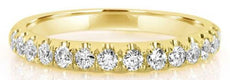.51CT DIAMOND 18KT YELLOW GOLD ROUND 3MM SEMI ETERNITY WEDDING ANNIVERSARY RING