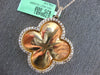 ESTATE LARGE .90CT DIAMOND 18KT ROSE GOLD 3D 4 LEAF CLOVER FLOWER LOVE NECKLACE