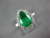 CERTIFIED LARGE 3.4CT DIAMOND & AAA EMERALD 14K WHITE GOLD ENGAGEMENT RING 27283