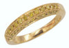 ESTATE .55CT FANCY YELLOW DIAMOND 18KT YELLOW GOLD 3D FILIGREE ANNIVERSARY RING