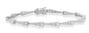 3.02CT DIAMOND 14KT WHITE GOLD 3D GRADUATING JOURNEY TRIANGULAR TENNIS BRACELET