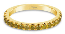 .52CT FANCY YELLOW DIAMOND 18KT YELLOW GOLD ROUND SEMI ETERNITY ANNIVERSARY RING