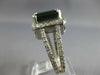 LARGE 5.15CT DIAMOND & AAA GREEN TOURMALINE 14KT WHITE GOLD HALO ENGAGEMENT RING