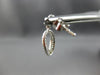 ESTATE .31CT DIAMOND 14KT WHITE GOLD 3D CLASSIC OPEN OVAL FUN HANGING EARRINGS