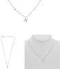 .11CT DIAMOND 14KT WHITE GOLD ROUND INITIAL N SOLITAIRE BY THE YARD FUN NECKLACE