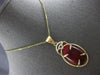 EXTRA LARGE 13.40CT DIAMOND & AAA RED OPAL 14KT YELLOW GOLD 3D FLOATING PENDANT