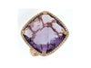 LARGE 16.09CT DIAMOND & AAA AMETHYST 14KT ROSE GOLD 3D CUSHION & ROUND FUN RING