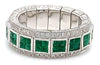 2.65CT DIAMOND & AAA EMERALD 18KT WHITE GOLD ROUND & PRINCESS ANNIVERSARY RING