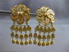 EXTRA LARGE 22KT YELLOW GOLD 3D CHANDELIER DIAMOND CUT HANGING EARRINGS #27806