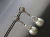 LARGE .80CT DIAMOND & AAA SOUTH SEA PEARL 18K WHITE GOLD FLOWER HANGING EARRINGS