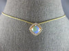 1.05CT DIAMOND & AAA AUSTRALIAN OPAL 14KT YELLOW GOLD 3D CUSHION & ROUND PENDANT