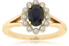 1.12CT DIAMOND & AAA SAPPHIRE 14K YELLOW GOLD OVAL & ROUND FILIGREE FLOWER RING