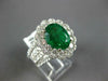 LARGE 6.76CT DIAMOND & AAA EMERALD 18K WHITE GOLD PRINCESS DIANA ENGAGEMENT RING
