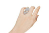 EXTRA LARGE 4.38CT DIAMOND 18K WHITE ROSE GOLD ROUND & BAGUETTE CRISS CROSS RING