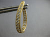 ESTATE .65CT DIAMOND 14KT YELLOW GOLD 3D INSIDE OUT OVAL HOOP HANGING EARRINGS