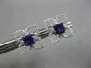 .75CT DIAMOND & AAA AMETHYST 14KT WHITE GOLD PRINCESS CUT & ROUND STUD EARRINGS
