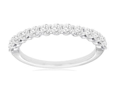 .65CT DIAMOND 14K WHITE GOLD SHARED PRONG SEMI ETERNITY WEDDING ANNIVERSARY RING