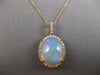 7.21CT DIAMOND & AAA AUSTRALIAN OPAL 14KT ROSE GOLD OVAL HALO FLOATING PENDANT