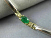 ESTATE 2.30CT DIAMOND & AAA EMERALD 14K TWO TONE GOLD 3D 3 STONE TENNIS BRACELET