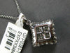 LARGE 1.10CT DIAMOND 18KT WHITE GOLD INVISIBLE SQUARE FILIGREE FLOATING PENDANT