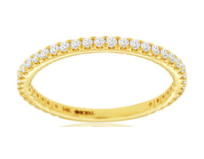 .34CT DIAMOND 14K YELLOW GOLD ROUND SHARED PRONG 3/4TH ETERNITY ANNIVERSARY RING
