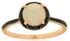 ESTATE 1.01CT BLACK DIAMOND & AAA OPAL 14KT ROSE GOLD 3D ROUND HALO FUN RING