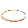 ESTATE 3.55CT DIAMOND 18KT TRI-COLOR GOLD CLASSIC ROUND FUN CUFF BANGLE BRACELET