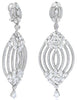 LARGE 10.15CT DIAMOND 18KT WHITE GOLD 3D MULTI SHAPE TEAR DROP HANGING EARRINGS