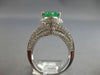 3.08CT DIAMOND & AAA EMERALD 18KT 2 TONE GOLD PEAR SHAPE & ROUND ENGAGEMENT RING