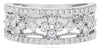.80CT DIAMOND 14KT WHITE GOLD ROUND MULTI FLOWER OPEN FILIGREE ANNIVERSARY RING