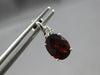1.42CT DIAMOND & AAA GARNET 14KT WHITE GOLD 3D OVAL & ROUND FUN HANGING EARRINGS