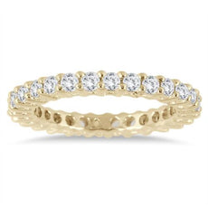 1CT DIAMOND 14K YELLOW GOLD CLASSIC ROUND SHARED PRONG ETERNITY ANNIVERSARY RING
