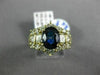 ESTATE WIDE 1.96CT DIAMOND & AAA SAPPHIRE 18KT YELLOW GOLD 3D ENGAGEMENT RING