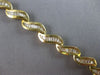 WIDE 5.02CT DIAMOND 14K YELLOW GOLD 3D BAGUETTE MULTI WAVE SWIRL TENNIS BRACELET