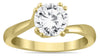 ESTATE 1.0CT DIAMOND 14K YELLOW GOLD ROUND SOLITAIRE CRISS CROSS ENGAGEMENT RING
