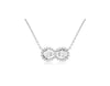 ESTATE .21CT DIAMOND 14KT WHITE GOLD 3D CLASSIC ROUND CLUSTER LOVE NECKLACE