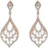 ESTATE .40CT DIAMOND 14KT ROSE GOLD 3D CLASSIC ROUND LEAF FUN HANGING EARRINGS