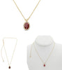1.73CT DIAMOND & AAA RUBY 18KT YELLOW GOLD ROUND & OVAL ADJUSTABLE LOVE NECKLACE