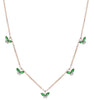 1.15CT DIAMOND & AAA EMERALD 14K ROSE GOLD MARQUISE & ROUND BY THE YARD NECKLACE