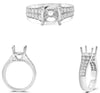 .82CT DIAMOND 14KT WHITE GOLD 3D ROUND 2 ROW 4 PRONG SEMI MOUNT ENGAGEMENT RING