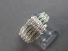 WIDE .80CT DIAMOND 18K WHITE GOLD 3D MULTI ROW ROUND & PRINCESS SWIRL FUN RING
