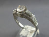 ESTATE 2.41CT DIAMOND 18KT WHITE GOLD ROUND & BAGUETTE FILIGREE ENGAGEMENT RING