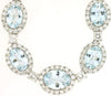 16.75CT DIAMOND & AAA AQUAMARINE 14KT WHITE GOLD OVAL & ROUND HALO LOVE NECKLACE