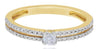 .25CT DIAMOND 14KT YELLOW GOLD ROUND SOLITAIRE 2 ROW FRIENDSHIP ENGAGEMENT RING