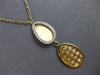 .40CT DIAMOND 14KT YELLOW GOLD 3D MATTE & SHINY OVAL CHECKER LARIAT FUN NECKLACE