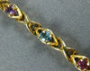 ESTATE 2.10CT AAA MULTI GEM 14KT YELLOW GOLD 3D CLASSIC X LOVE TENNIS BRACELET