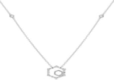 .22CT DIAMOND 14KT WHITE GOLD ROUND & BAGUETTE HEXAGON BY THE YARD LOVE NECKLACE