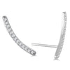 ESTATE .13CT DIAMOND 14KT WHITE GOLD 3D CLASSIC ROUND FUN EAR CLIMBER EARRINGS